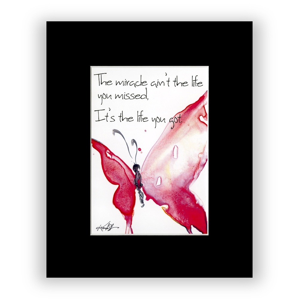 Print in Mat from original painting by Kathy Morton Stanion - Miracle Butterfly